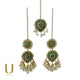 Green Jhumkey Earrings and Tika Set