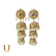 Gold and Kundan Jhumkey Earrings